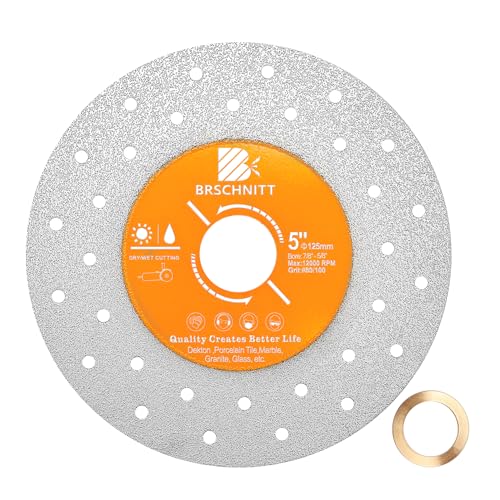 Rock Slab Grinding Disc - 5 inch Glass Cutter Disc, Granite Cutting Disc, Diamond Grinder Wheel for Rock Slab, Stone, Tile, Marble, Granite, Glass Diamond Cutting Discs