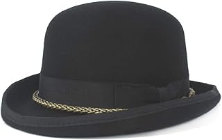 PANFU-DY 100% de Lana Lujosa Cadena Sombrero de Fedora Mujeres Hombres Headwear de Steampunk del Hongo bóveda del Metal Topper