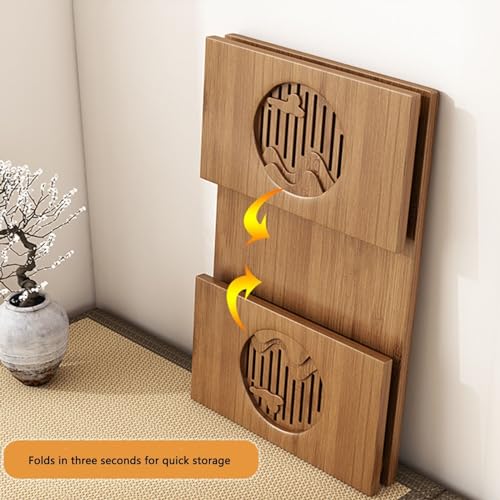 Mesa plegable de bambú tatami estilo japonés para té y meditación 6