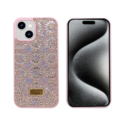 Image of amazon basics Trendy Crystal Case for iPhone 15 | Slim and Lightweight | Enhanced Protection | (Pack of 1) (Peach)