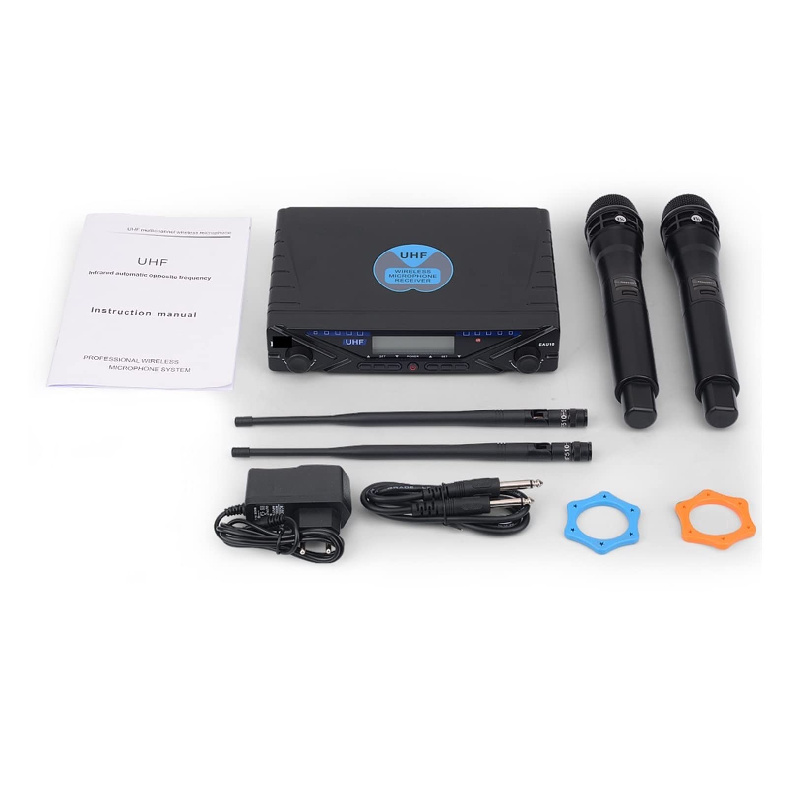 Miscelatore Musicale, Microfono Wireless Professional Karaoke Mic Frequenza Mic Regolabile 80 m Ricevi for Lo Spettacolo di Festa della Chiesa di palcoscenico Mixer di Suoni per Lo Streaming