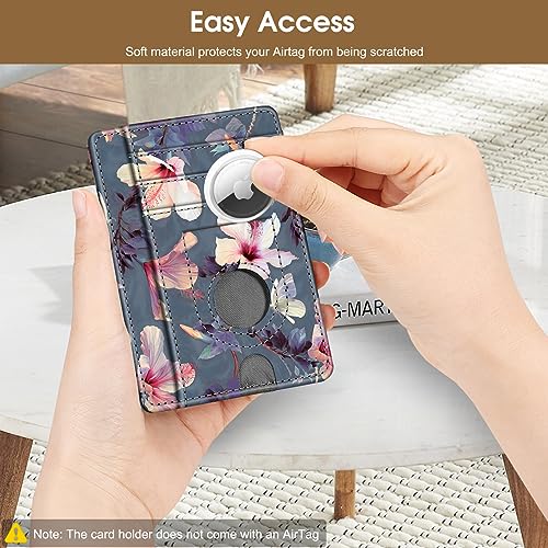 Fintie Slim Minimalist Front Pocket Wallet with Built-in Case Holder for AirTag, 7 Slots Leather Wallet with AirTag Holder, RFID Blocking Cash Credit Card4