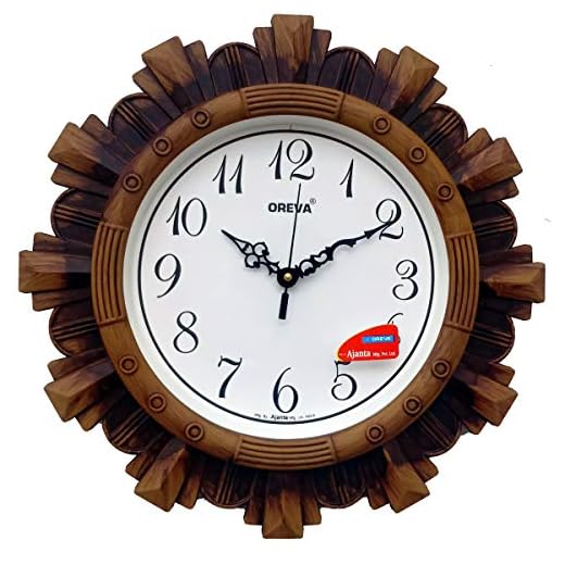 Oreva Plastic Vintage Wall Clock (Brown, 32 x 4 x 32 cm)
