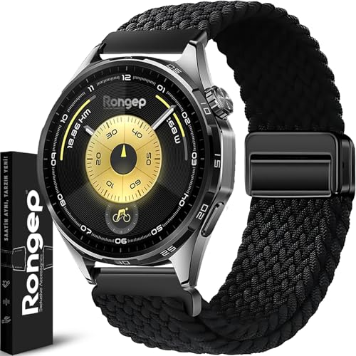 Huawei ile Uyumlu 22 mm Kordon GT6/GT6 Pro/GT Runner 2/GT5/5 Pro/GT4/GT3/3 Pro 46 mm için Manyetik Toka GT6 Pro Kordon Terletmeyen Elastik Kumaşlı GT6 46 mm Kordonu