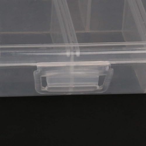 Miniatura 5 de Bettomshin Caja de almacenamiento de componentes PP de 4.72 x 3.35 x 0.91 pulgadas, contenedor organizador de plástico, 6 rejillas fijas, cajas de