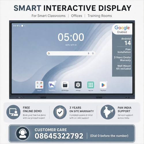 Image of BIG VUE Pro 86 Inch Android 14 Smart Interactive Television - All-in-1 Digital Board, 8 GB RAM 128 GB ROM, Ai-Copilot, Multitouch Screen Display for Teaching, Classroom & Office Use