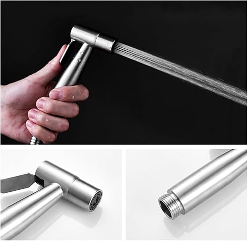 Bidet Handbrause für Toilette, Edelstahl WC Dusche, Sprühkopf für Badezimmer Hygiene (Nur Sprühkopf) (Silber)