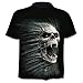 T-shirt czaszek - gotycki - skały - punk - ciemność - zabawny - metal - rowerzysta - krótkie rękawy - chłopiec - wampir - przebranie - Halloween - czarny kolor, czarny, M