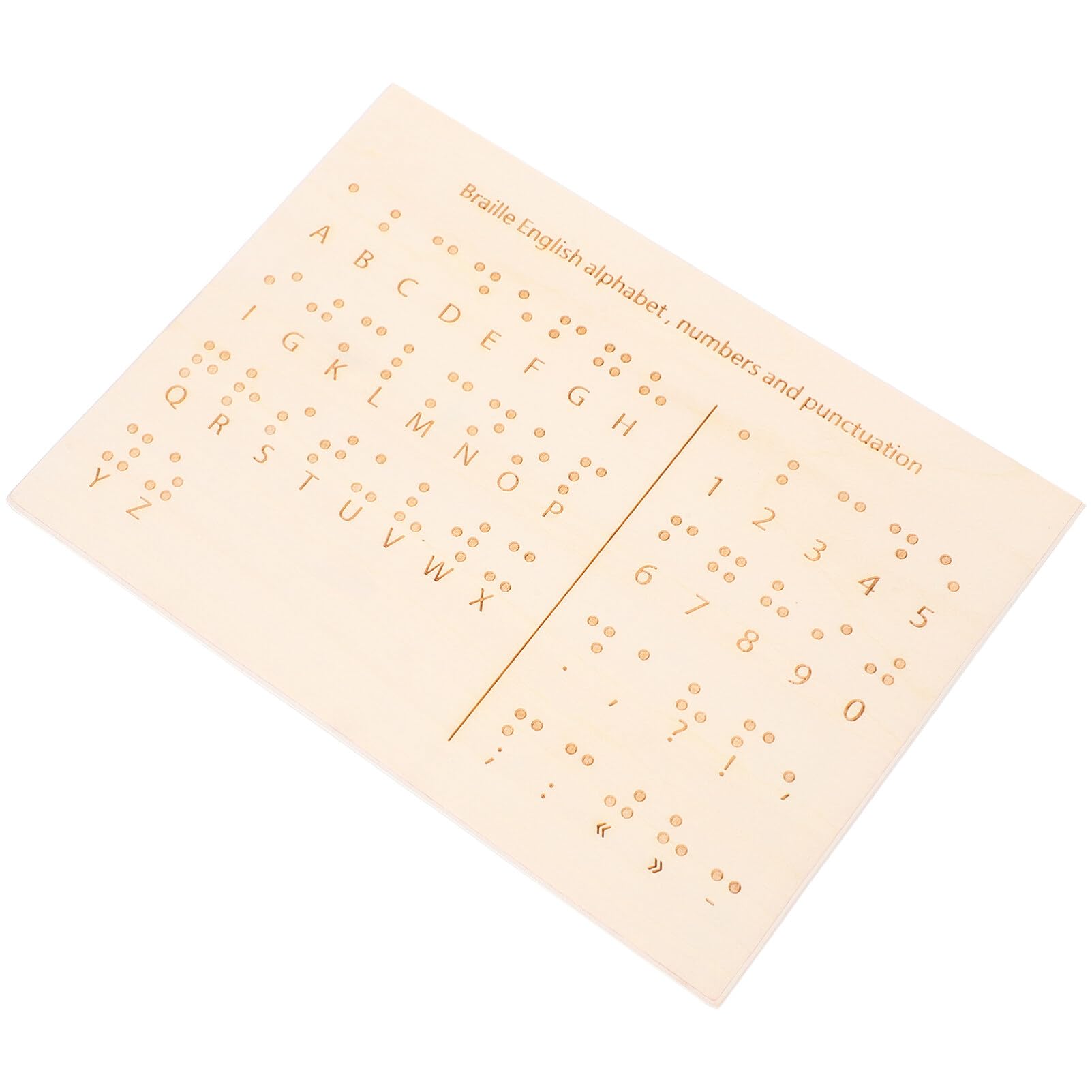 EXCEART Tavola Braille in Legno Beige per Decodifica e Scrittura, Design Leggero e Funzionale, Strumento Didattico per Apprendimento Braille per Non Vedenti