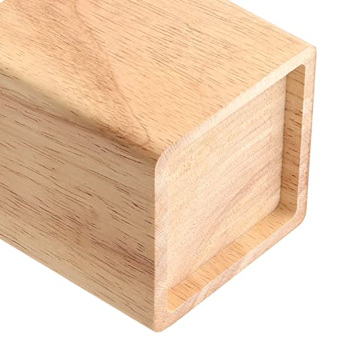 Taicheut 6 Pack Wood Bed Risers, 4 Inch Natural Square Dark Wood Furniture Lifters, Heavy Duty Wood Extenders For Beds, Tables, Sofas, Dressers, Bookcases, Create Storage Space #TOP2