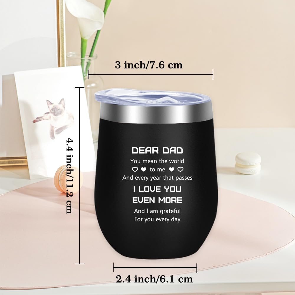 Christmas Gifts for Dad,Dad Christmas Gifts Stocking Stuffers from Daughter Son Birthday Funny Presents Valentines Day Father's Father Day Gift,Black Stainless Steel Travel Tumbler for Men - Image 7