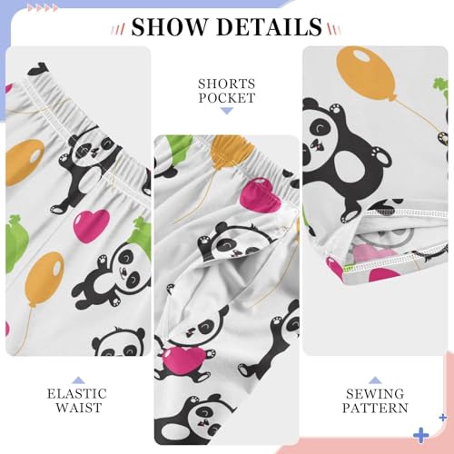 ZZXXB Panda with Balloon Boys Long Pants Soft Trousers Elastic Waist Kids Lounge Bottoms with Pockets S-XL4