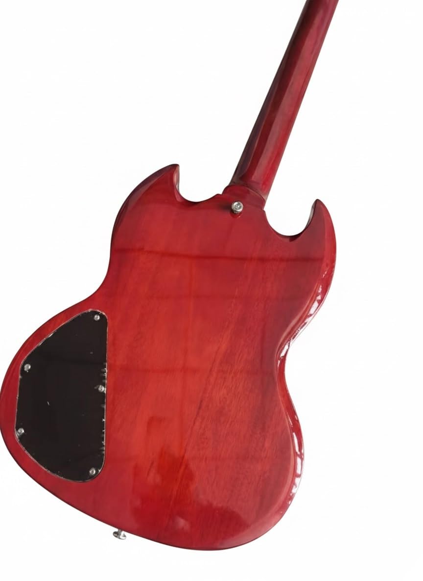 Profesjonalna gitara elektryczna Trans Red Double Cutaway 6 strun z litego drewna w stylu rock metal(Vintage Classic)
