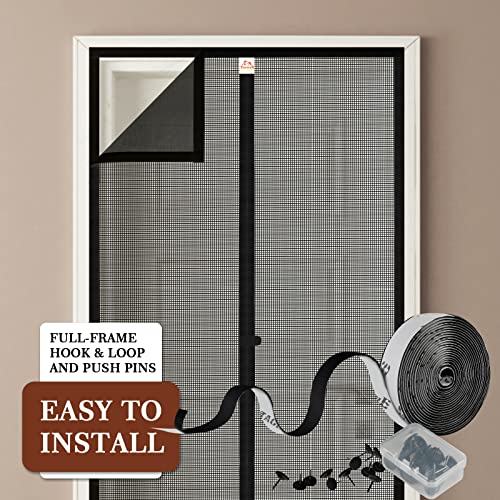 Yotache Door Net Screen With Magnet Fits Door Size 60 X 80, Screen Size 62" X 81" French Door Net Heavy Duty Fiberglass Mesh Pets And Kids Friendly #TOP4