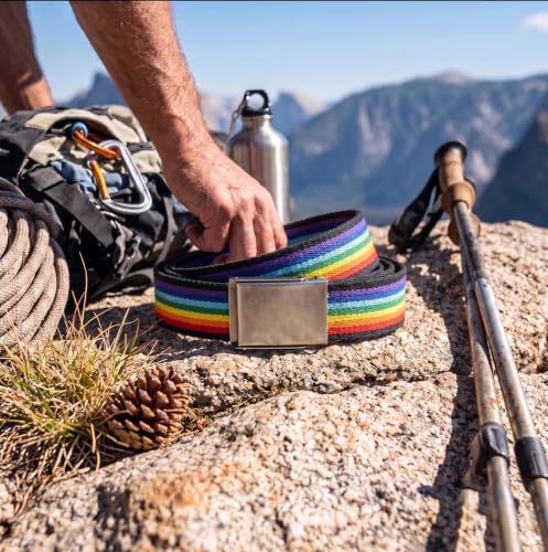 Image of Mile High Life Canvas Web Belt | Cut to Fit Up to 52 inch | Flip-Top Matte Silver Nickel Buckle 12 Colors