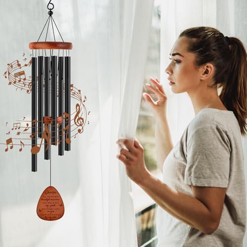 Image of Memorial Gifts for Loss of Grandpa,Memorial Wind Chimes 25'', Loss of Grandfather Sympathy Gifts, Home Decor Outdoor Garden, Soothing Melodic Tones with Mute Option