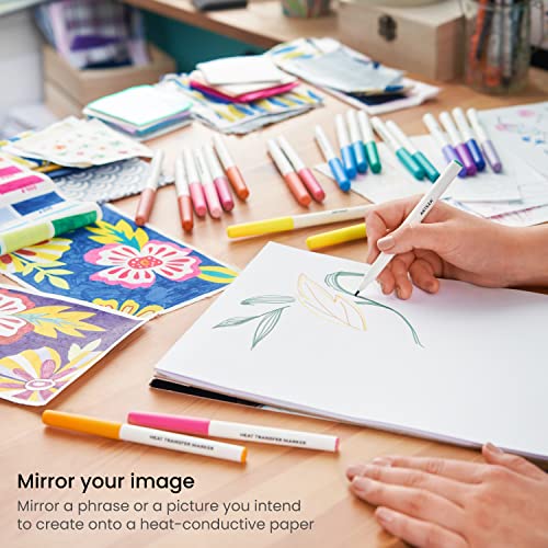 Arteza Heat Transfer Fabric Markers, 36 Colors, Fade-Resistant Heat Transfer Ink, Smooth-Flow Fine 2.33-Mm Tip, For Polyester And Cotton Garments #TOP3
