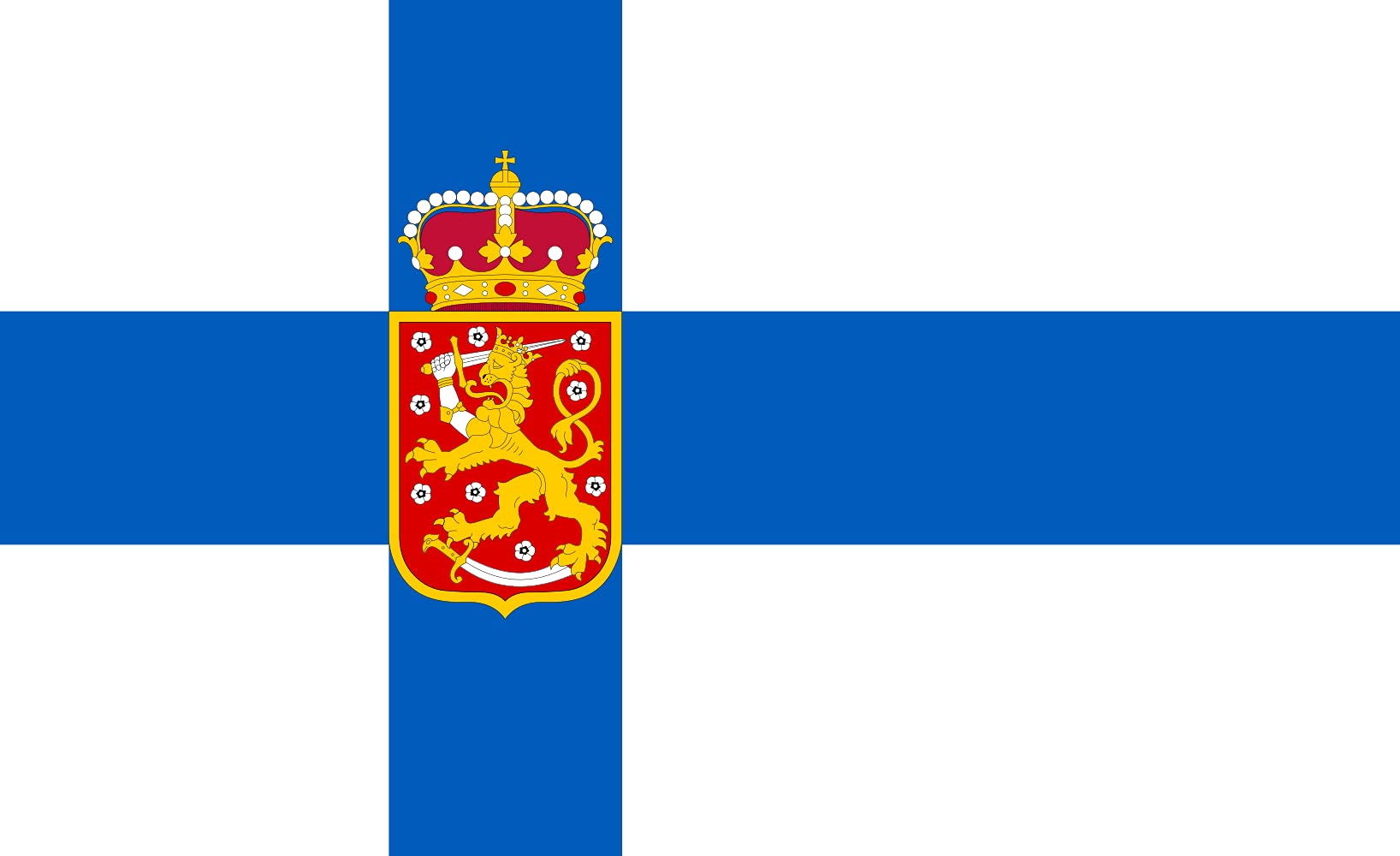 Drapeau Finlande 1918-1920 grand modèle pour reconstitution et décoration