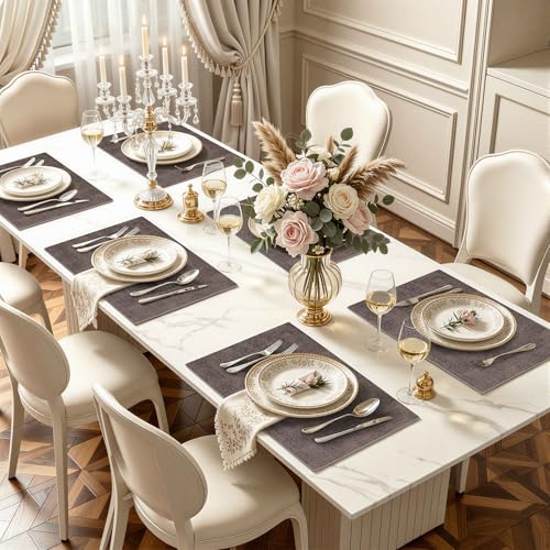 Sets de table simili cuir marron homing design chic et qualitatif