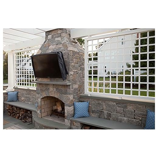 Outdoor TV Cover 38" - Now with Front Flap - The Weatherproof and Dust-Proof Material with Free Microfiber Cloth. Protect Your TV Now! Patent Pending