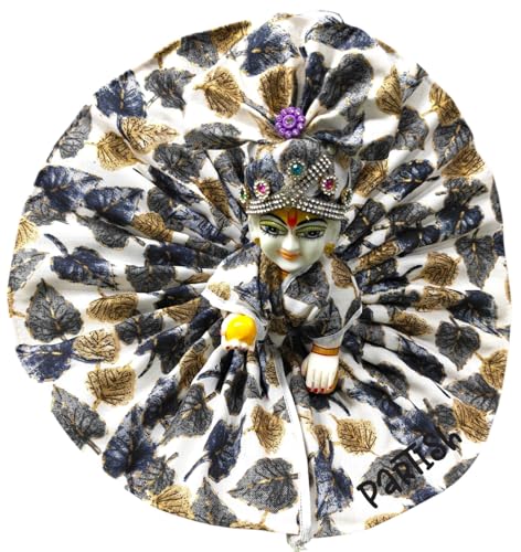 Image of Partish Laddu Gopal Summer Dress with Pagdi Size 0 (Pack of 4) l Ladoo Gopal Cotton Dress l Kanha Ji Poshak (Design A, Size 0)