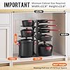 MUDEELA Pots and Pans Organizer under Cabinet 20.8" Height, Heavy Duty Adjustable Pot Pan Organizers inside Cabinet, 8-Tier Kitchen Cabinet Organizers and Storage for Big Stockpots, Heavy Cookware #1