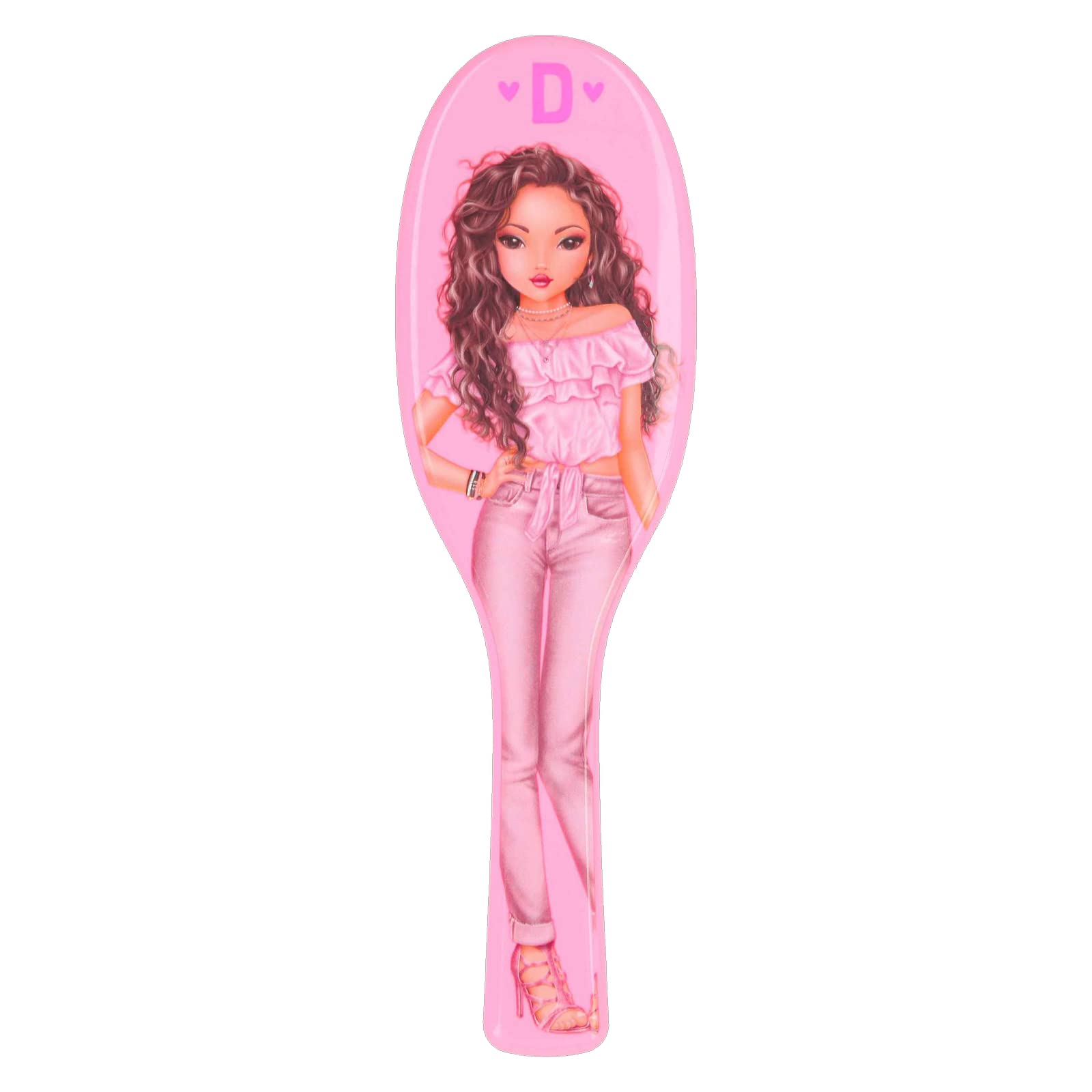 Depesche 4899-021 TOPModel Cepillo de pelo en forma clásica en color rosa, con cerdas modernas para desenredar, tamaño: 3,6 x 8,7 x 27 cm aprox.