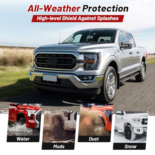 Image of Sunsdrew Mud Flaps for 2021-2026 Ford F150 Accessories- 4PCS Front & Rear Splash Guards - No-Drilling All Weather Exterior Mud Guards (Not fit Raptor Models)