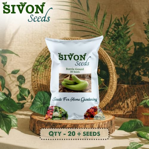 Image of SIVON Bottle Gourd (Lauki) (20 Seeds) Vegetable Seeds for Home Garden, Organic & Hybrid, Perfect for Home Gardening, Planting For Pots and Patio