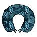 ABAKUHAUS Vieira Cojín de Viaje para Soporte de Cuello, Conchas de mar subacuática Arte, Cómoda y Práctica Funda Removible Lavable, 30x30 cm, Azul Petróleo