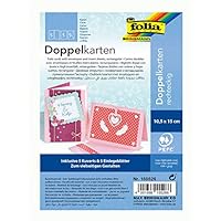 Folia Doppelkarten Set 13,5x13,5cm Dunkelrot - 5 Karten Mit Kuverts & Einlagen Für Einladungen & Grüße