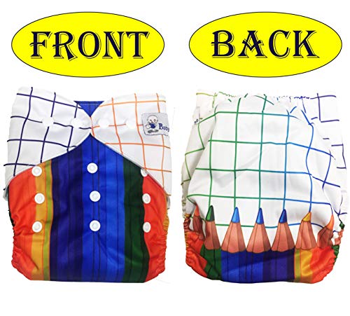 Image of Babymoon (Set of 3-1 Cloth Diaper with 2 5Layesr Bamboo Insert) Premium Adjustable Reusable Washable Cloth Diaper for Baby