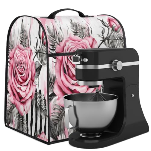 Coffee Maker Cover Flower Zebra Print Kitchen Appliance Covers Small Appliance Covers Blender Cover Juicer Cover Dust Covers for Kitchen Appliances with Top Handle and Pockets,Washable,C460