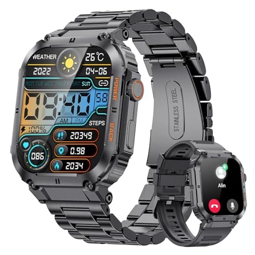 Relógio Inteligente,Tela Utral Grande HD de 2 polegadas,impermeável resistente Smartwatch militar com chamada Bluetooth 70 dias de vida extra longa da bateria,100+ modos esportivos Fitness Tracker