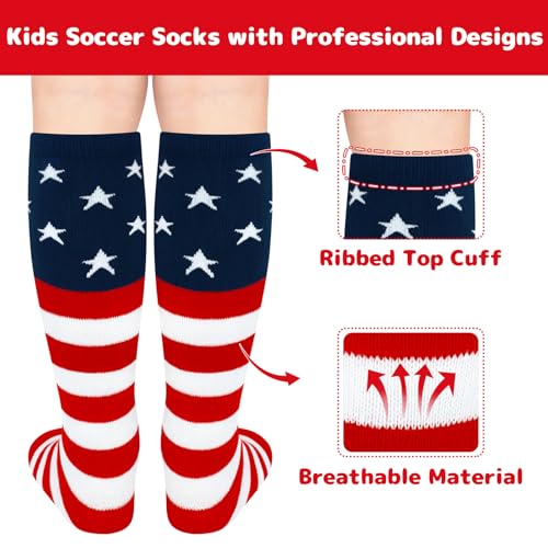 Image of Olreco 1 Pack Toddler Kids Youth Soccer Socks Girls Boys Baseball Socks Youth Knee High Softball Football Accessories Cotton