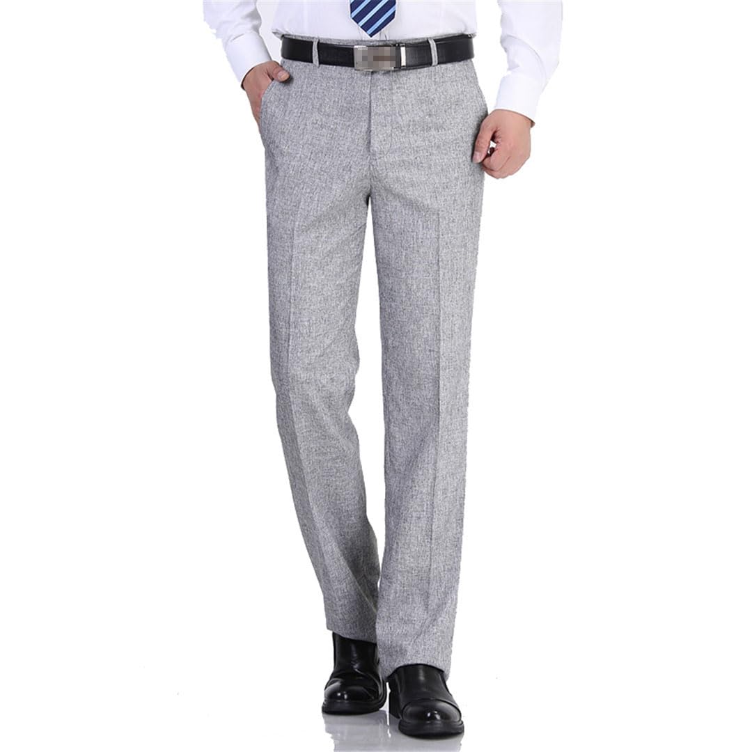Vogrtcc Pantalones De Oficina para Hombre, Cintura Alta, Finos, Sueltos, De Negocios, Informales, Antiarrugas