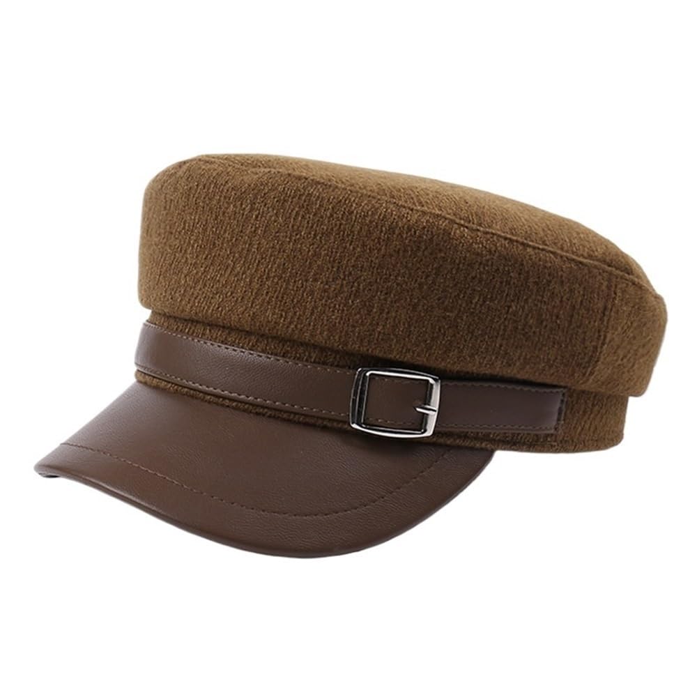 Casquette plate à la mode café | Béret français ajustable pour femme au style violoniste