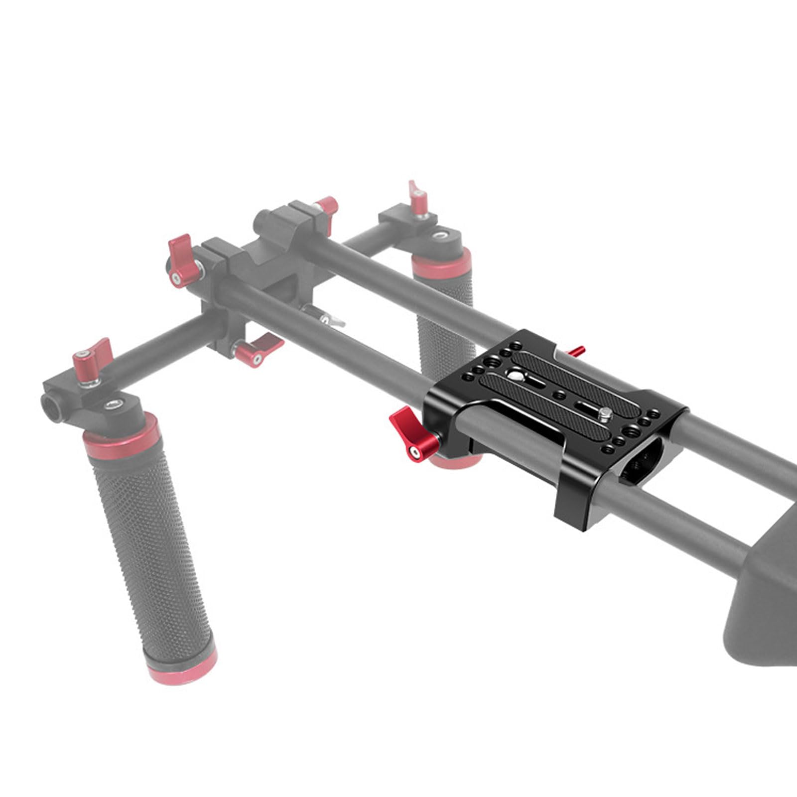 Piastra di base in alluminio per fotocamera con binari da 15 mm, piastra di base a morsetto, ricambio per fotografia, registrazione video, DSLR, piastra di base DSLR