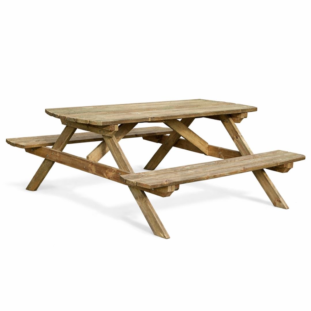 Nortene Mesa Picnic Basic Madera De Pino para Jardín Y Terraza 72x172x159cm
