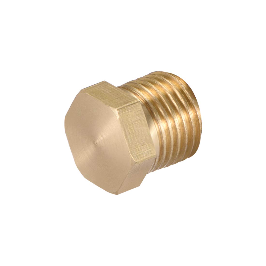 2pcs Raccord Laiton Tête Creuse Hex 1/4G Mâle - Connecteur Tuyau Filetage Bouchon Sourcing Map