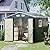 8x6FT Outdoor Steel Storage Shed with Clear Window, Lockable Doors, Weather-Resistant Metal Tool Shed for Garden, Backyard, Patio, and Utility Storage