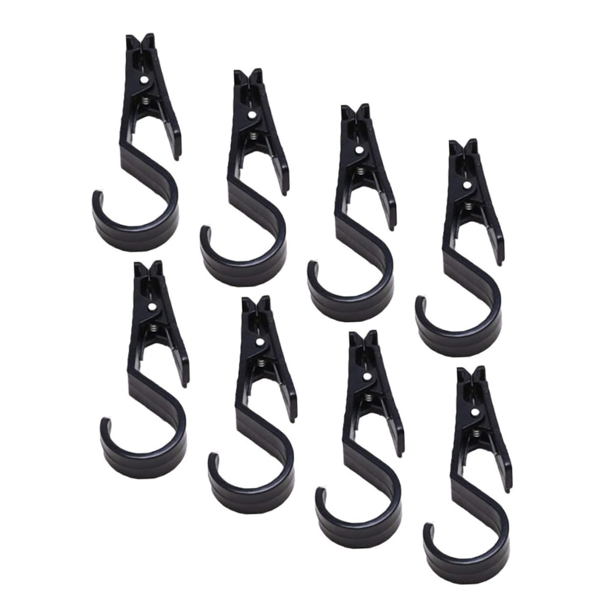 BESPORTBLE 8Pcs Strong Clip Hook for Camping Tent Lighting Durable and Resistant Tent Light Clips for Outdoor Use Convenient Hanger Black