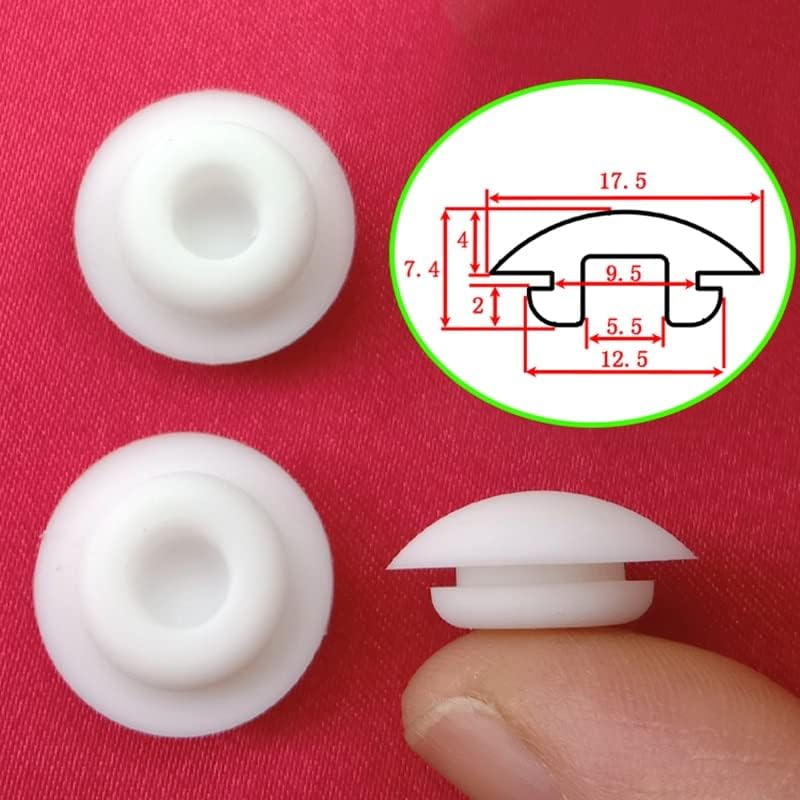 5/10/20Pcs Rubber bungs stoppers, Closing Plug, Snap-on Hole Plugs Silicone Rubber Sealing Plug Blanking End Caps 9.5mm Black/White(White9.5mm,20Pcs)