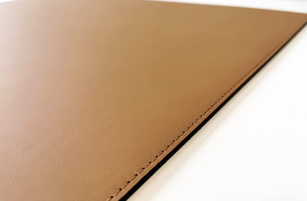 Schreibtischunterlage Echt Leder Rindsleder 90cm x 50cm Beige