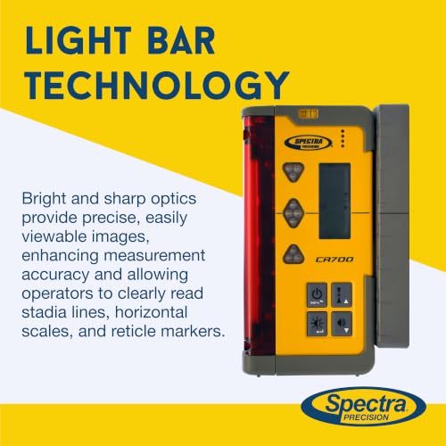 Image of Spectra Precision CR700 Combination Laser Receiver with C70 Rod Clamp, C71 Magnetic Mount, Alkaline Batteries, Patented Reception Technology