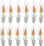 Pallerina Christmas Flicker Flame Light Bulbs, Flame Shaped Bulb Dances with a Flickering Orange...