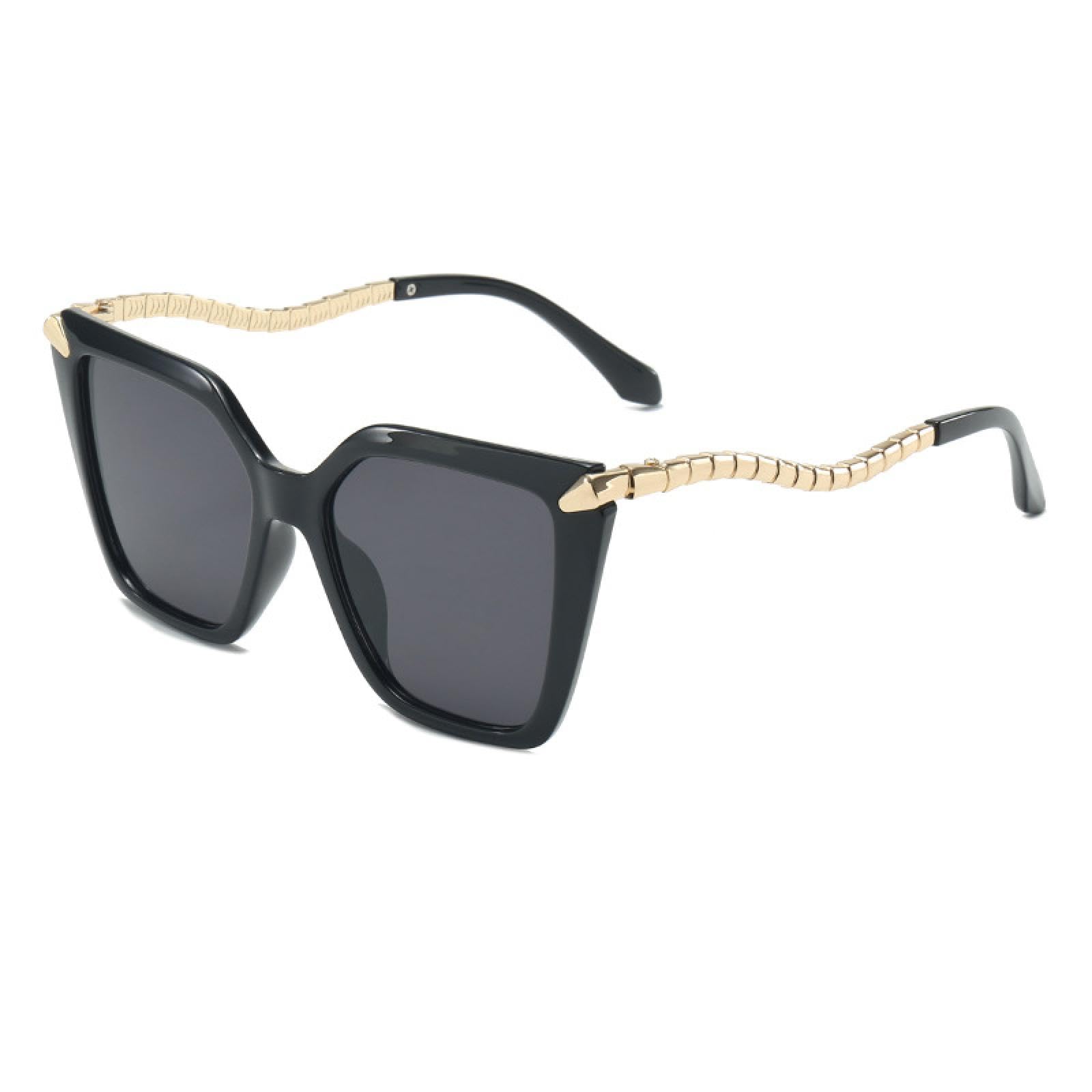Occhiali da sole con montatura grande in metallo serpentino alla moda da donna
