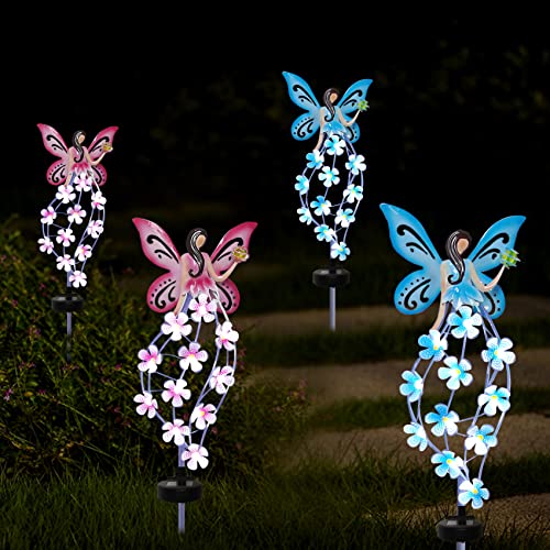 Tstgee Solar Outdoor Lights Decorative Garden Solar Fairy Stake Led Metal Fairy Decor Waterproof For Lawn,Patio,Yard,Garden Gifts,2 Pcs #TOP3