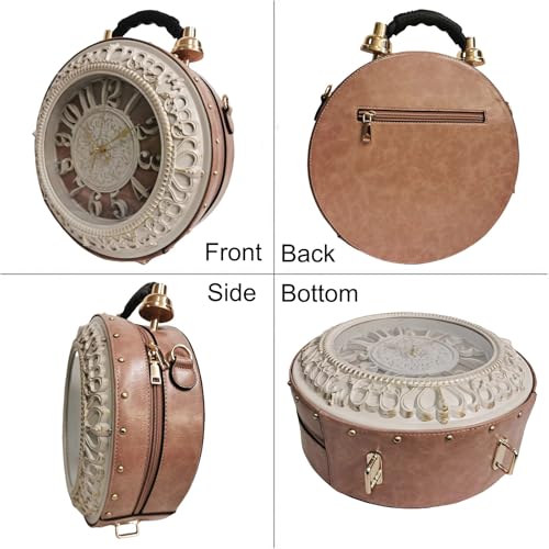 Image of Women PVC Clock Shaped Handbag Crossbody Shoulder Bag Clock Purse