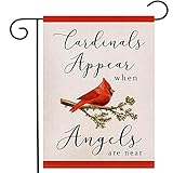 Cardinal Appear When Angels are Near Garden Flag Vertical Double Sized, Christmas Holiday Party Yard Outdoor Decoration 12.5 x 18 Inch